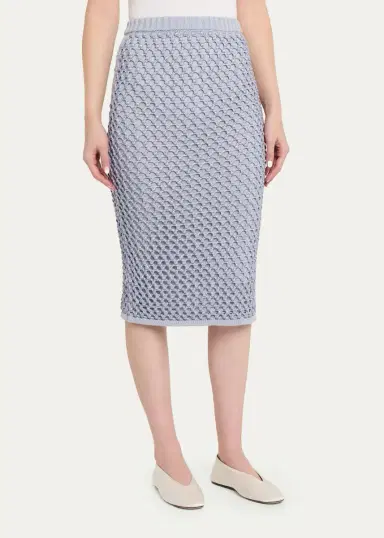 Diotima Spice Crystal Crochet Knit Midi Skirt | Thumbnail 4