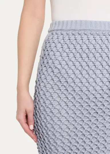 Diotima Spice Crystal Crochet Knit Midi Skirt | Thumbnail 5