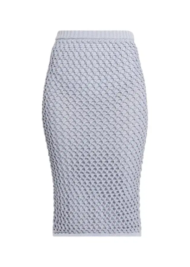 Diotima Spice Crystal Crochet Knit Midi Skirt