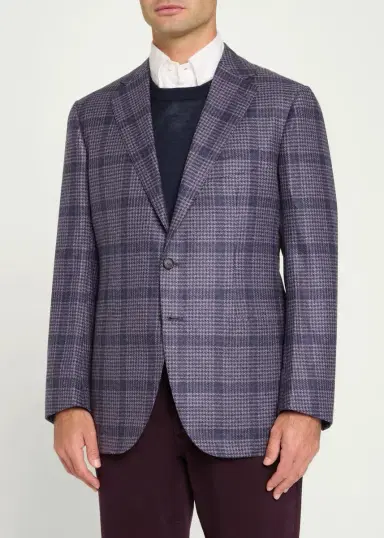 Cesare Attolini Men's Plaid Cashmere Jacket | Thumbnail 4 Cesare Attolini Men's Plaid Cashmere Jacket | Thumbnail 4