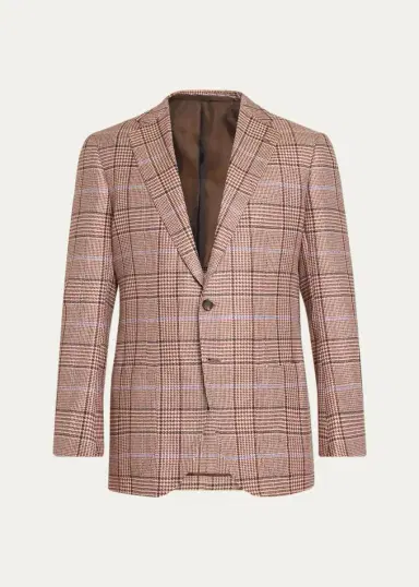 Cesare Attolini Men's Plaid Cashmere Jacket | Thumbnail 6 Cesare Attolini Men's Plaid Cashmere Jacket | Thumbnail 6
