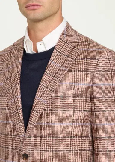 Cesare Attolini Men's Plaid Cashmere Jacket | Thumbnail 10 Cesare Attolini Men's Plaid Cashmere Jacket | Thumbnail 10