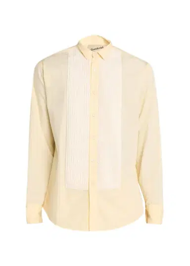 Sanderlak Men's Poplin Plisse French Cuff Tuxedo Dress Shirt | Thumbnail 1
