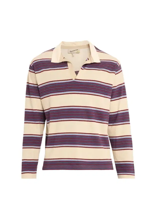 Sanderlak Men's Relaxed Stripe Rugby Polo Shirt
