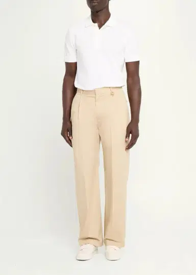 Casablanca Men's Poplin Pleated Straight-Leg Trousers | Thumbnail 2