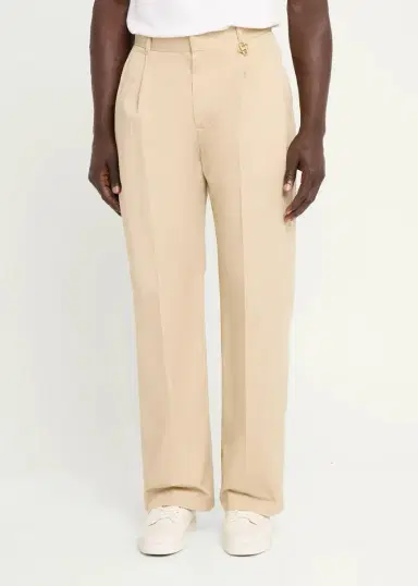 Casablanca Men's Poplin Pleated Straight-Leg Trousers | Thumbnail 4