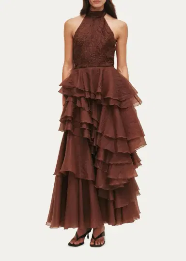 Aje Fayette Strapless Asymmetric Tiered-Ruffle Gown | Thumbnail 2
