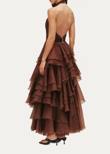 Aje Fayette Strapless Asymmetric Tiered-Ruffle Gown | Thumbnail 3