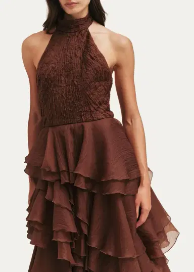 Aje Fayette Strapless Asymmetric Tiered-Ruffle Gown | Thumbnail 4