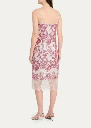 Costarellos Biona Sleeveless Sequined Metallic Lace Midi Dress | Thumbnail 3