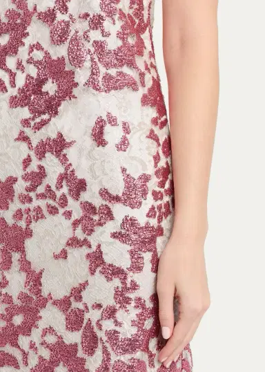 Costarellos Biona Sleeveless Sequined Metallic Lace Midi Dress | Thumbnail 5
