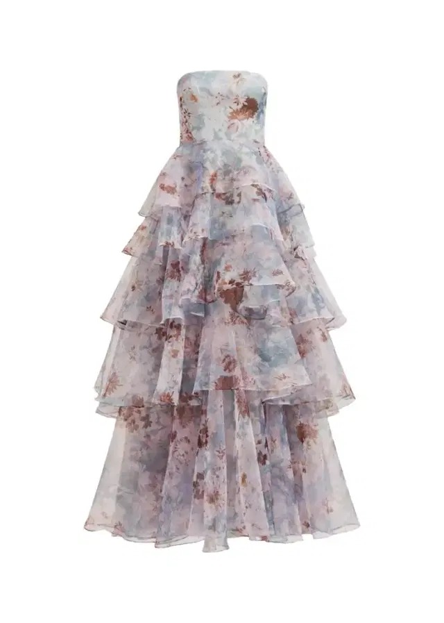 Aje Gabriella Strapless Tiered Ruffle Gown