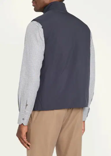 Baldassari Stand Collar Cotton Vest | Thumbnail 3 Baldassari Stand Collar Cotton Vest | Thumbnail 3