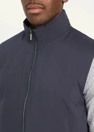 Baldassari Stand Collar Cotton Vest | Thumbnail 5 Baldassari Stand Collar Cotton Vest | Thumbnail 5