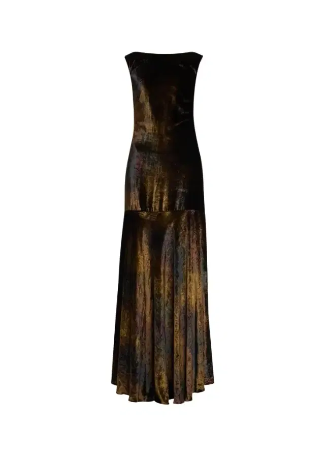 Kiton Velvet Draped Open-Back Sleeveless Gown