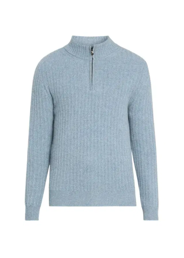 Baldassari Men's Canova Cotton Rib-Knit Half-Zip Sweater