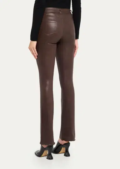 L'Agence Ruth High-Rise Coated Straight Raw Hem Jeans | Thumbnail 3 L'Agence Ruth High-Rise Coated Straight Raw Hem Jeans | Thumbnail 3