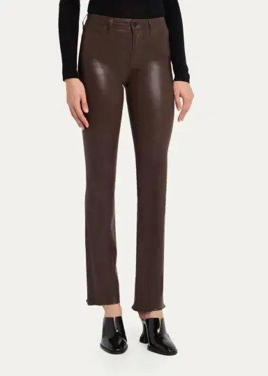 L'Agence Ruth High-Rise Coated Straight Raw Hem Jeans | Thumbnail 4 L'Agence Ruth High-Rise Coated Straight Raw Hem Jeans | Thumbnail 4