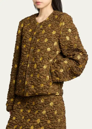 Dries Van Noten Floral Cloqué Jacquard Jacket | Thumbnail 4