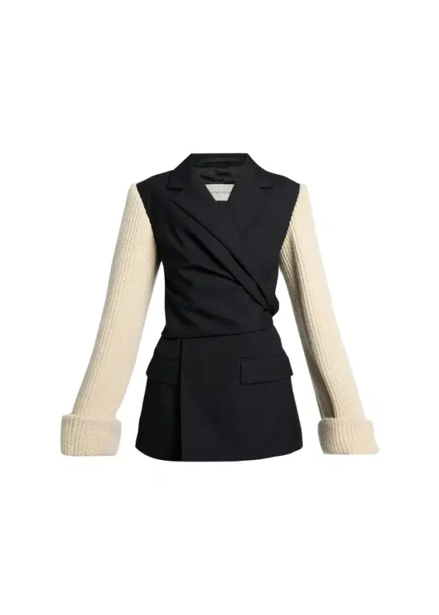 Dries Van Noten Beline Knit-Sleeves Wrap Blazer Jacket