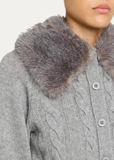 Toccin Rita Cable-Knit Cardigan with Removable Collar | Thumbnail 5