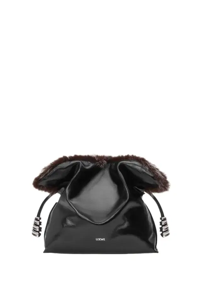 Loewe Flamenco Shearling & Leather Clutch Bag