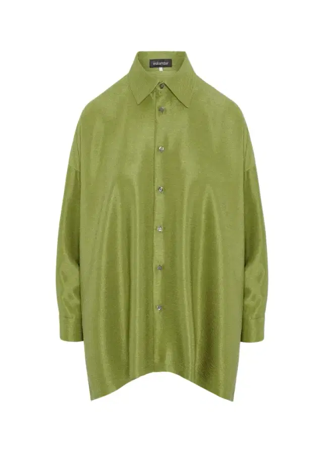 Eskandar Wide A-Line Shirt With collar - Long Length