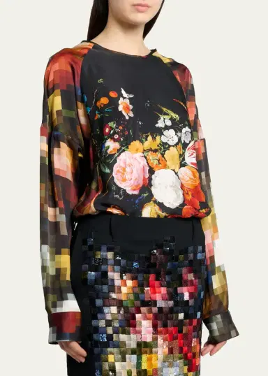 Dries Van Noten Pixel Fruit Print Long-Sleeve Top | Thumbnail 4