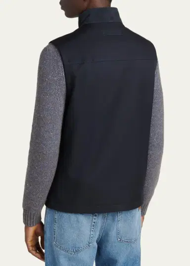 Zegna Men's Motorin Button-Front Vest | Thumbnail 3