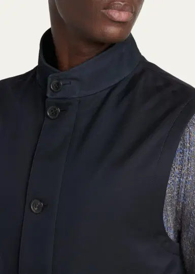 Zegna Men's Motorin Button-Front Vest | Thumbnail 5