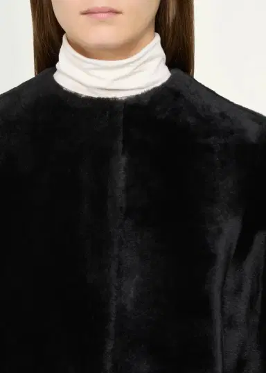Yves Salomon Manteau Lamb Shearling Collarless Long Coat | Thumbnail 5