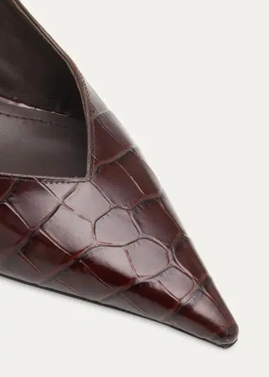 Ferragamo Dafne 70MM Croc-Embossed Slingback Pumps | Thumbnail 5
