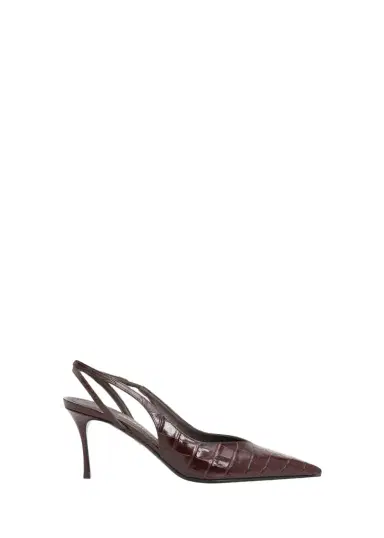 Ferragamo Dafne 70MM Croc-Embossed Slingback Pumps | Thumbnail 1