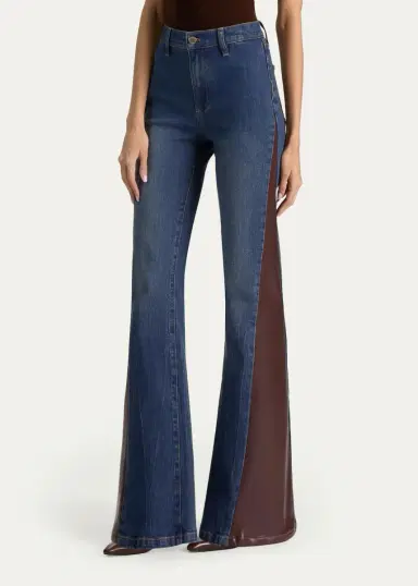 Alice + Olivia SB Faux-Leather Cutout Jeans | Thumbnail 4