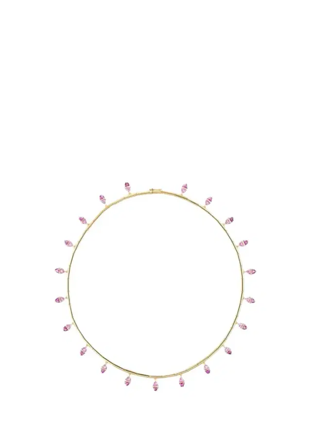 Emily P. Wheeler 18K Yellow Gold & Pink Sapphire Tilly Fringe Collar Necklace