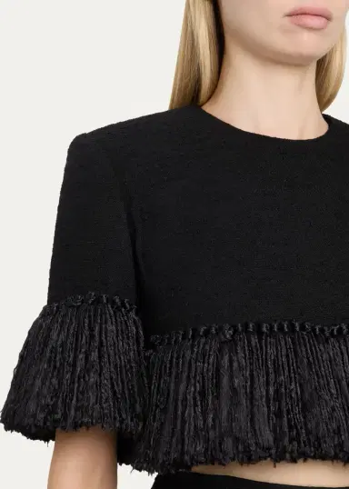 Heirlome Matilde Short-Sleeve Tassel Fringe Wool Crop Top | Thumbnail 5 Heirlome Matilde Short-Sleeve Tassel Fringe Wool Crop Top | Thumbnail 5