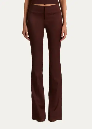 Alice + Olivia Olivia Low-Rise Wool Sateen Bootcut Pants | Thumbnail 4