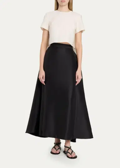 Heirlome Viola Silk Shantung Full Midi Skirt | Thumbnail 2 Heirlome Viola Silk Shantung Full Midi Skirt | Thumbnail 2