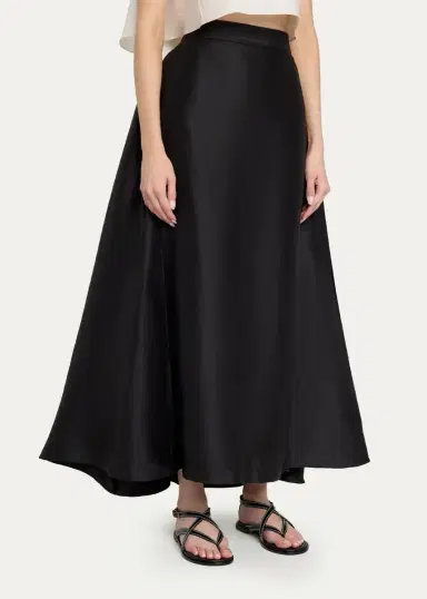 Heirlome Viola Silk Shantung Full Midi Skirt | Thumbnail 4 Heirlome Viola Silk Shantung Full Midi Skirt | Thumbnail 4
