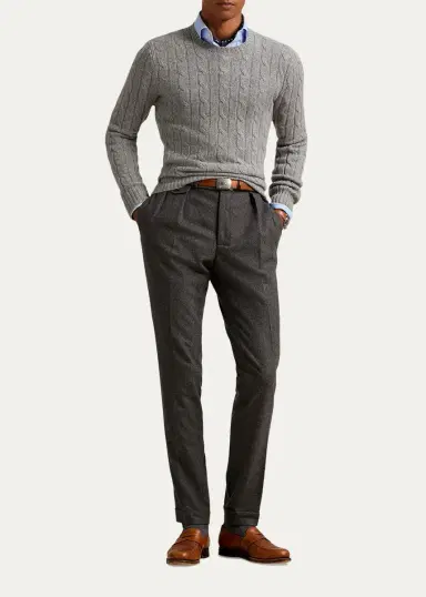 Polo Ralph Lauren Men's The Iconic Cable-Knit Cashmere Sweater | Thumbnail 2