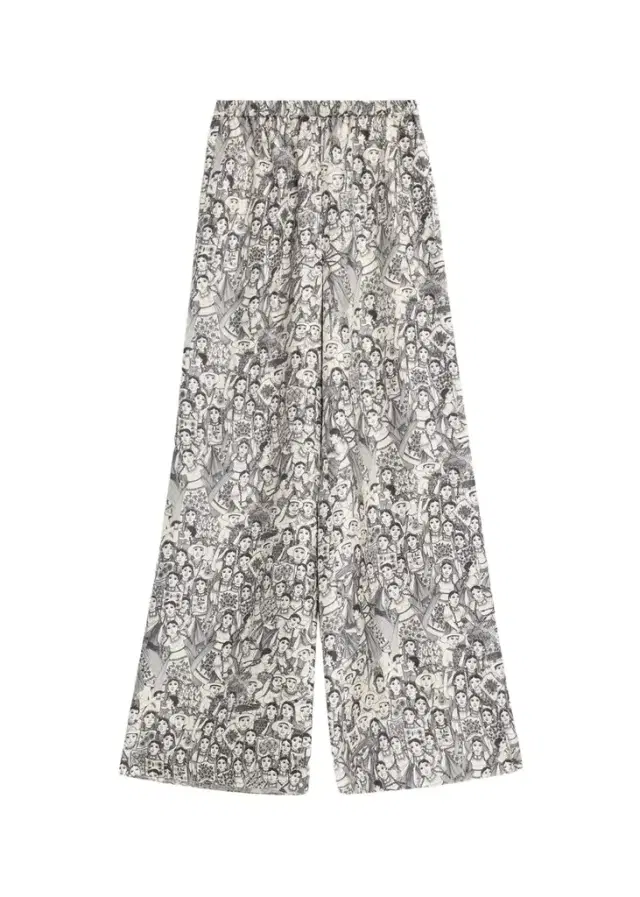 x Angelica Morales Wide-Leg Silk Trousers