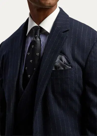 Ralph Lauren Purple Label Men's Plaid Cashmere-Silk Pocket Square | Thumbnail 3 Ralph Lauren Purple Label Men's Plaid Cashmere-Silk Pocket Square | Thumbnail 3