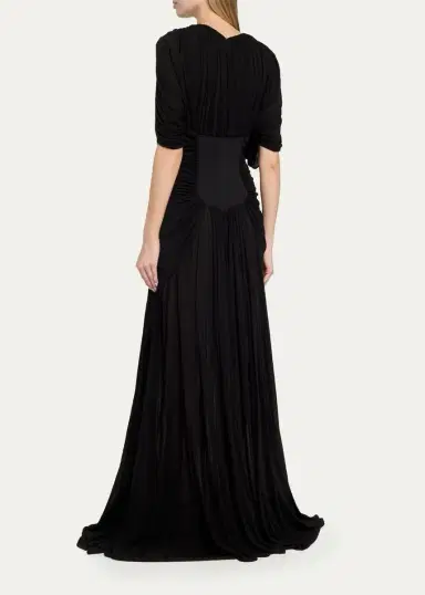 Heirlome Micka Shirred Jersey Short-Sleeve Maxi Dress | Thumbnail 3 Heirlome Micka Shirred Jersey Short-Sleeve Maxi Dress | Thumbnail 3
