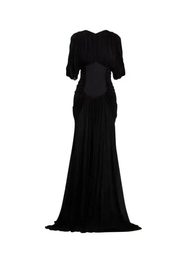 Micka Shirred Jersey Short-Sleeve Maxi Dress