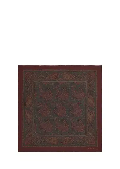 Ralph Lauren Purple Label Men's Paisley Silk Hand-Rolled Pocket Square | Thumbnail 1 Ralph Lauren Purple Label Men's Paisley Silk Hand-Rolled Pocket Square | Thumbnail 1