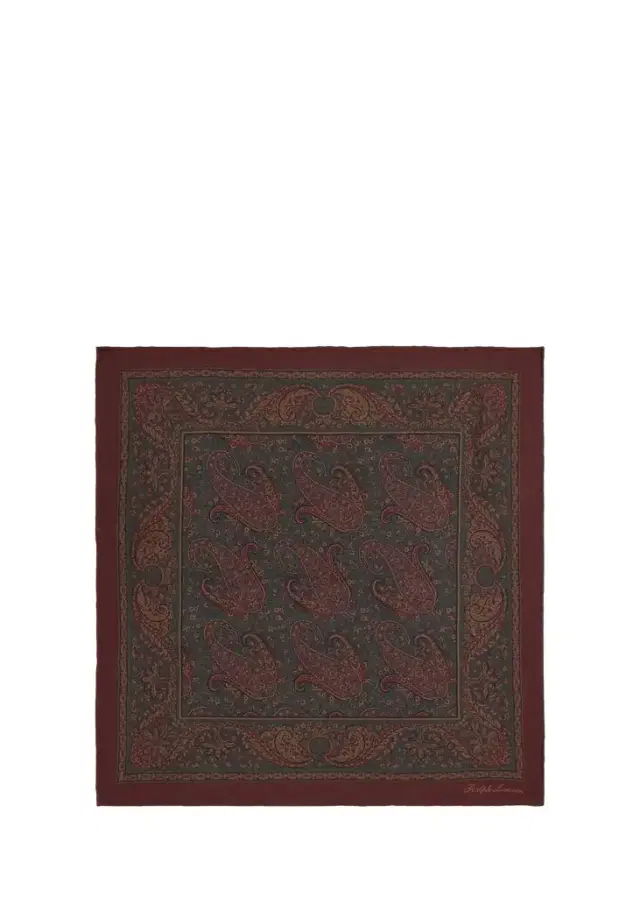 Ralph Lauren Purple Label Men's Paisley Silk Hand-Rolled Pocket Square