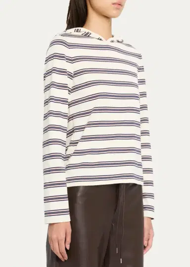 STILL HERE Nellie Striped Hooded Shirt | Thumbnail 4 STILL HERE Nellie Striped Hooded Shirt | Thumbnail 4