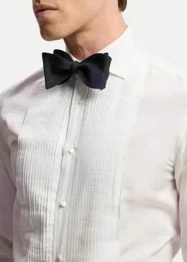 Ralph Lauren Purple Label Men's Plaid-Print Cashmere-Silk Bow Tie | Thumbnail 3 Ralph Lauren Purple Label Men's Plaid-Print Cashmere-Silk Bow Tie | Thumbnail 3