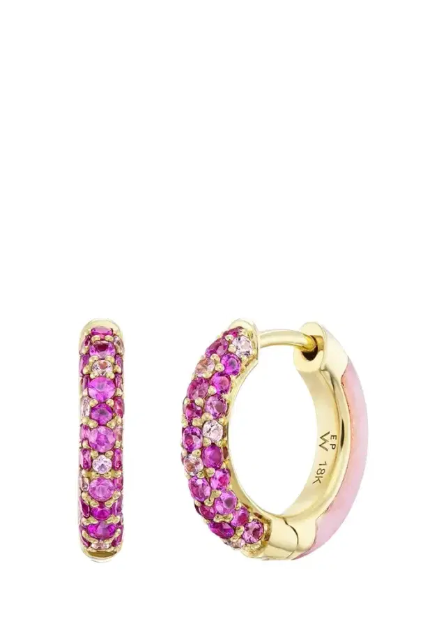 Emily P. Wheeler Baby Duet 18K Yellow Gold, Sapphire & Opal Hoop Earrings