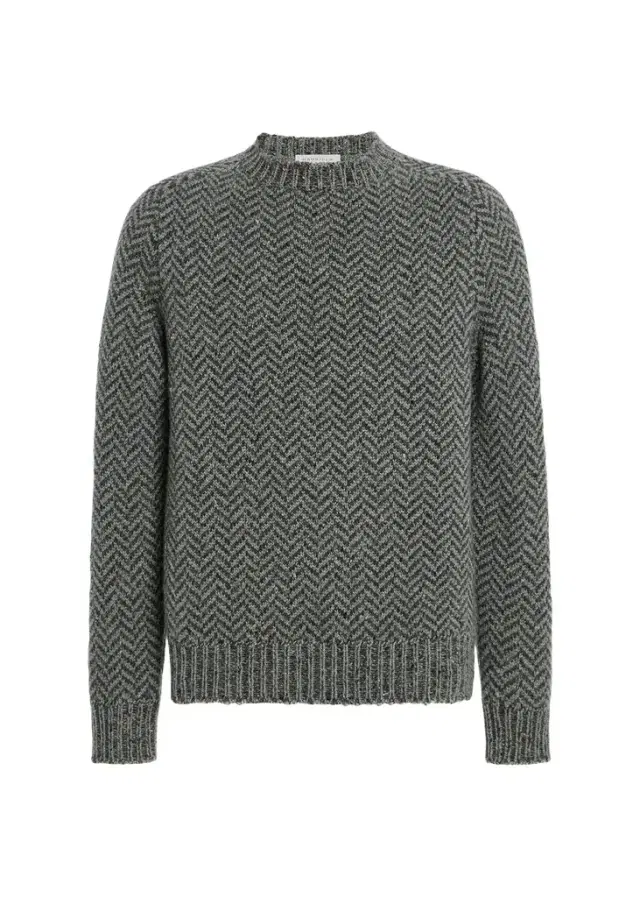 Gabriela Hearst Men's Sermo Speckled Herringbone Cashmere Crewneck Sweater